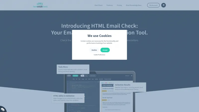 Homepage of HTML Email Check