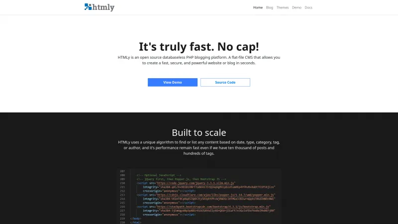 Homepage of HTMLy