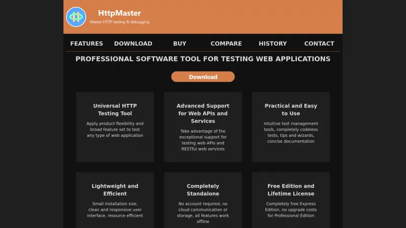 Homepage of HttpMaster