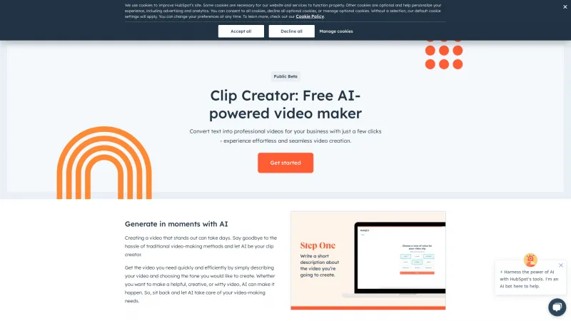 Homepage of Clip Creator