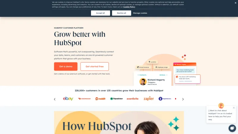 Homepage of HubSpot CMS Hub