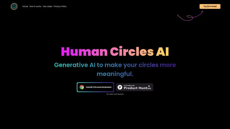 Homepage of Human Circles AI