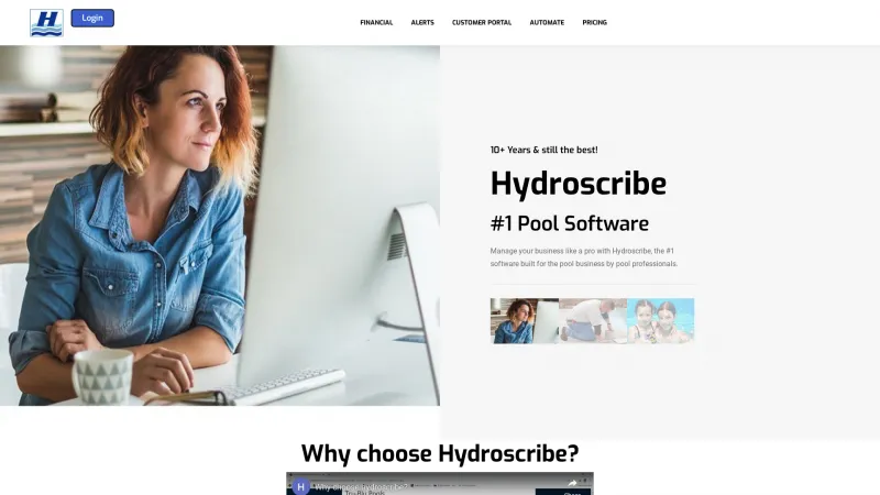 Homepage of HydroScribe