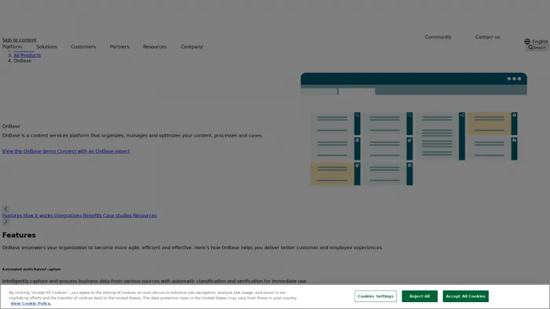 Homepage of OnBase