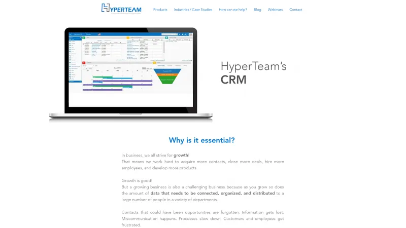 Homepage of HyperTeam CRM