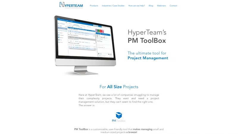 Homepage of HyperTeam PM Toolbox