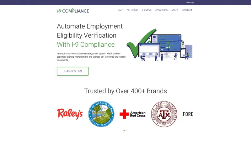 Homepage of I-9Compliance.com