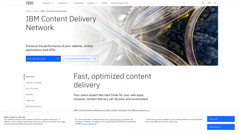 Homepage of IBM Cloud Content Delivery Network