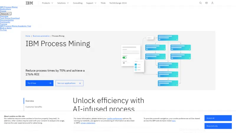 Homepage of IBM Process Mining