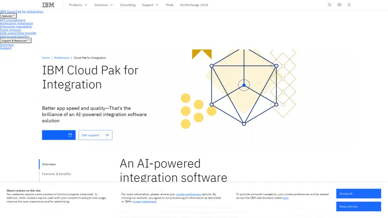 Homepage of IBM Cloud Pak for Integration