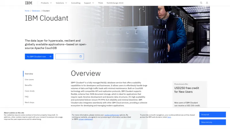 Homepage of IBM Cloudant