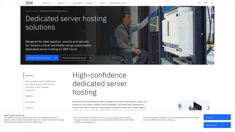 Homepage of IBM Cloud Dedicated