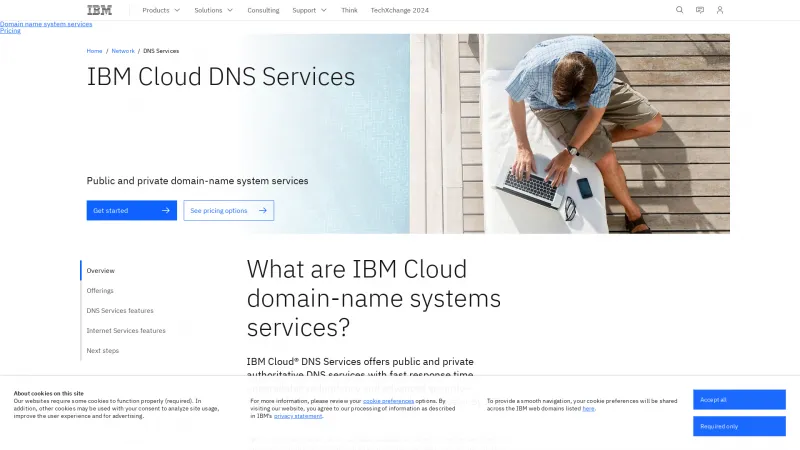 Homepage of IBM Cloud DNS