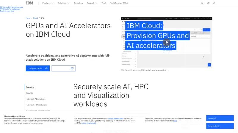 Homepage of IBM GPU Cloud Server