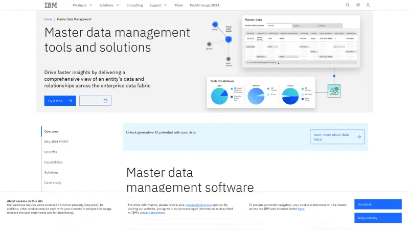 Homepage of IBM Master Data Management on Cloud