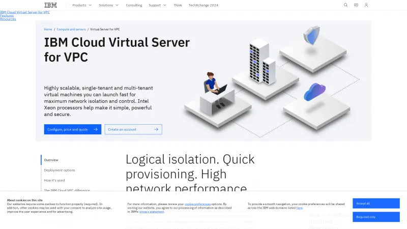 Homepage of IBM Cloud Virtual Servers