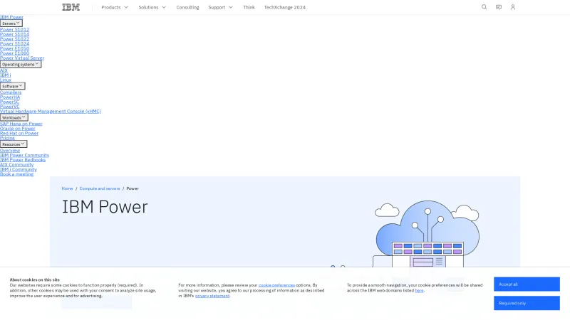 Homepage of IBM Power Servers