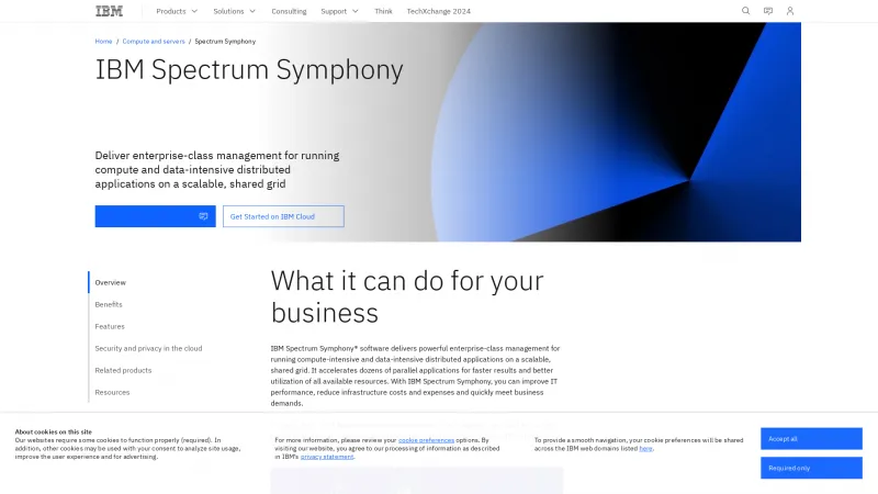 Homepage of IBM Spectrum Symphony