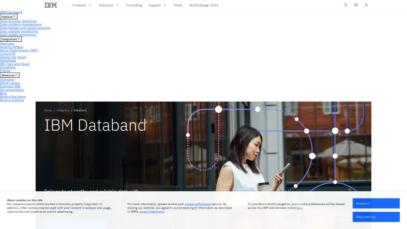 Homepage of IBM Databand