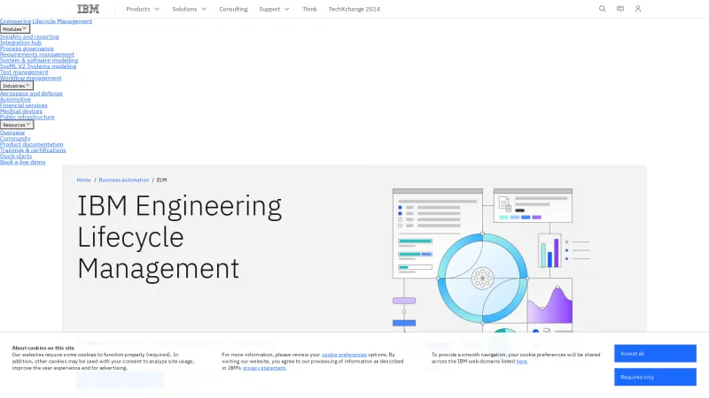 Homepage of IBM Engineering Lifecycle Management