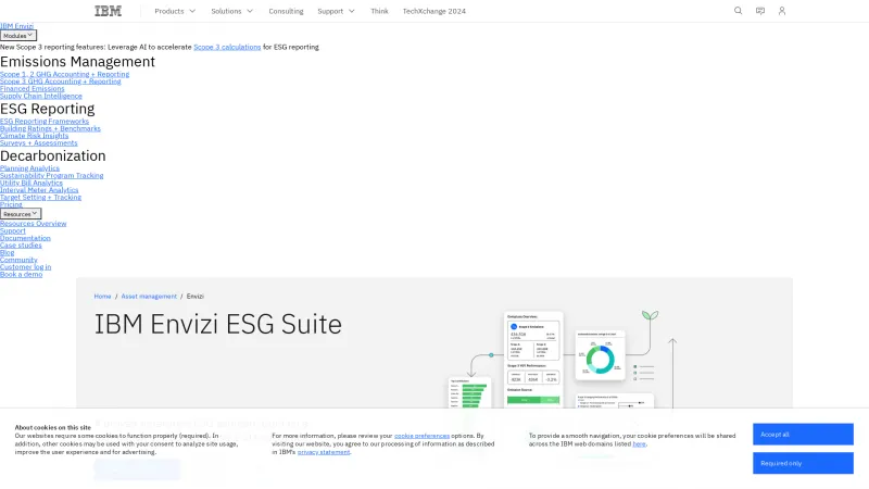 Homepage of IBM Envizi ESG Suite