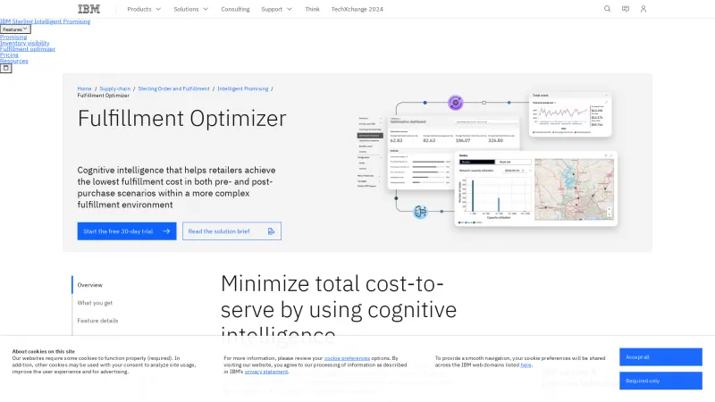 Homepage of IBM Watson Order Optimizer