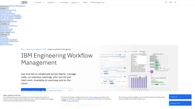 Homepage of IBM Engineering Workflow Management