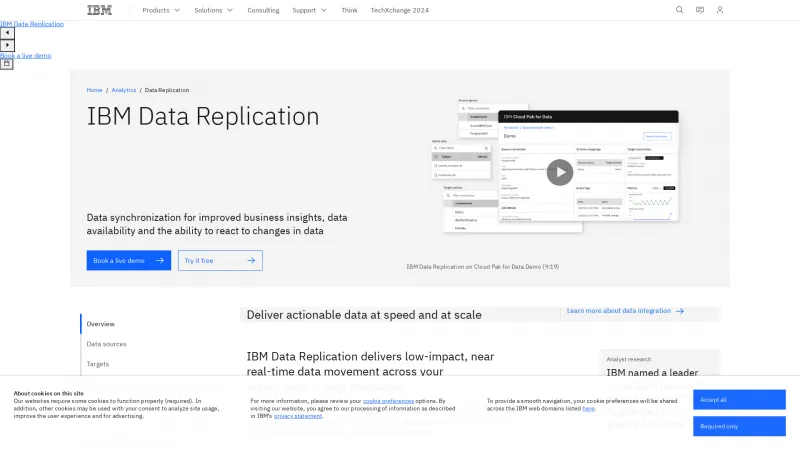 Homepage of IBM InfoSphere Data Replication