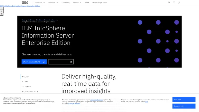 Homepage of IBM InfoSphere Information Server