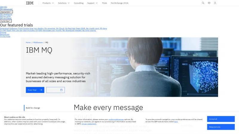 Homepage of IBM MQ