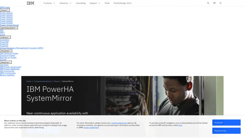 Homepage of IBM PowerHA