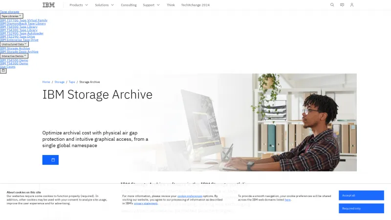 Homepage of IBM Storage Archive