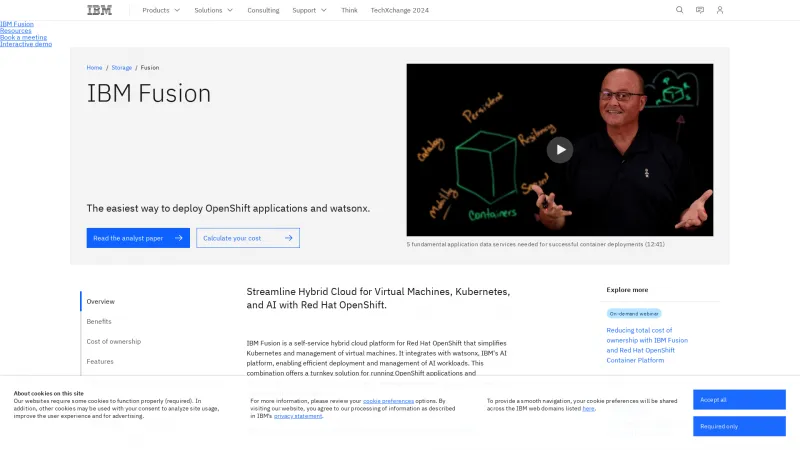 Homepage of IBM Fusion