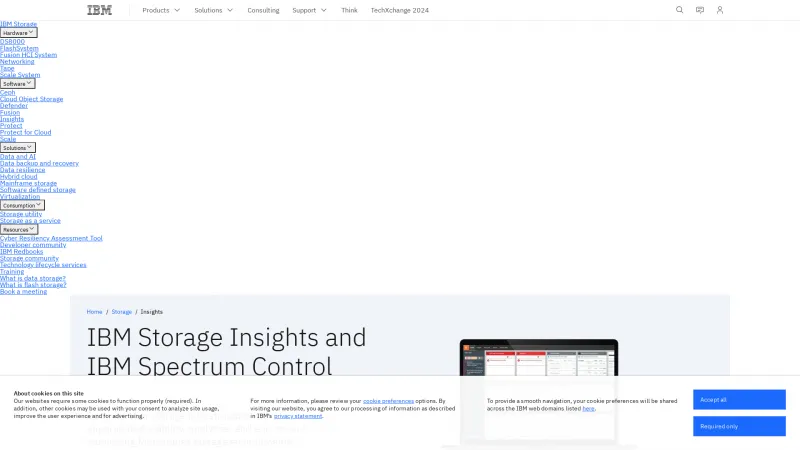 Homepage of IBM Storage Insights