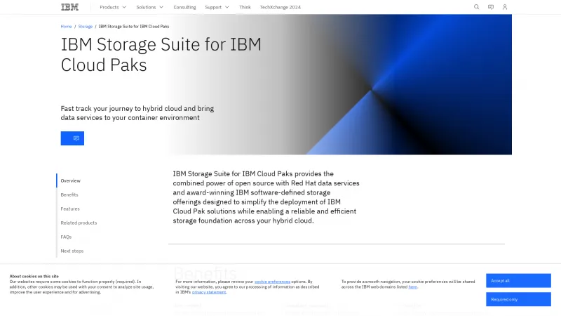 Homepage of IBM Storage Suite for IBM Cloud Paks