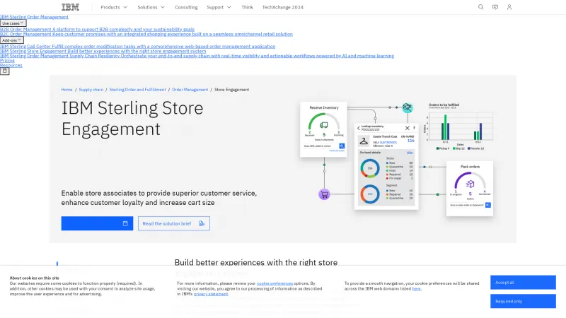 Homepage of IBM Sterling Store Engagement