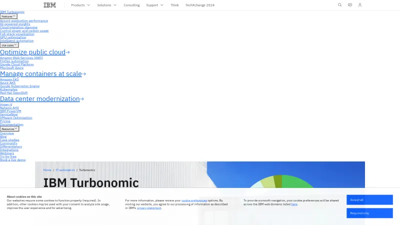 Homepage of IBM Turbonomic