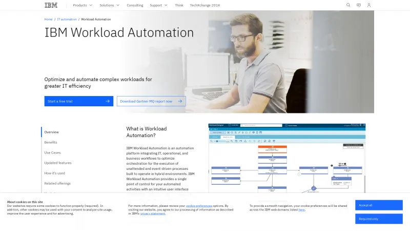 Homepage of IBM Workload Automation