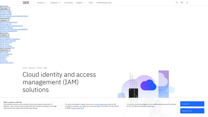 Homepage of IBM Security Verify