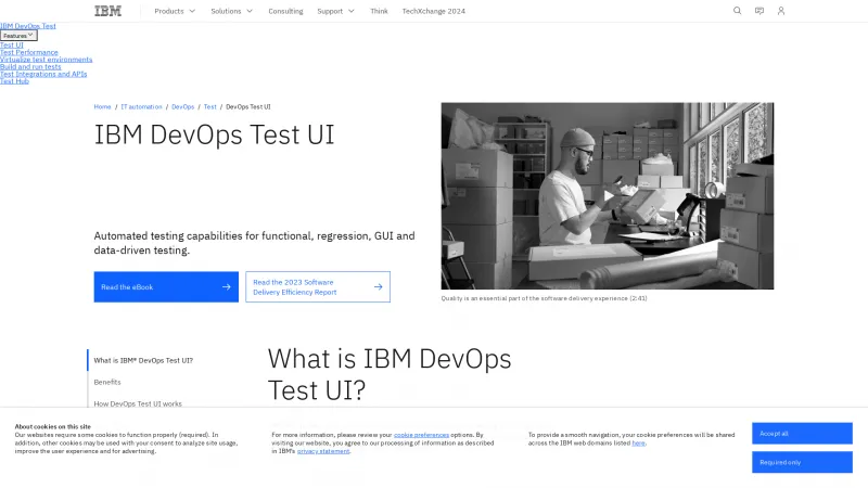 Homepage of IBM Rational Functional Tester