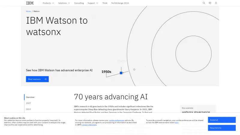 Homepage of IBM Watson