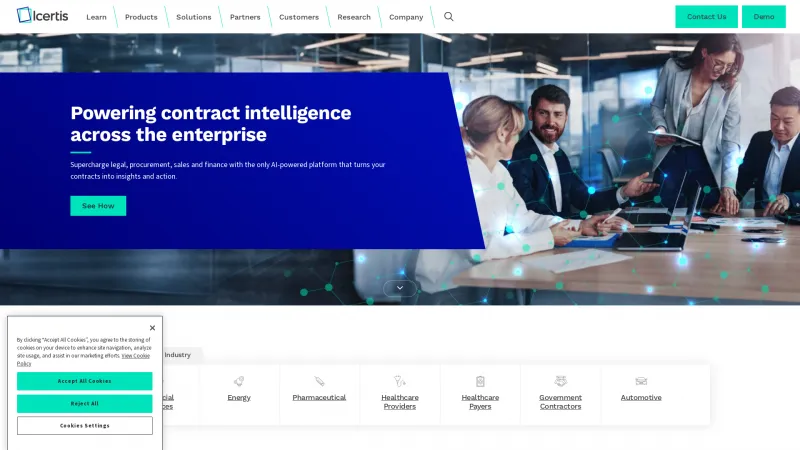 Homepage of Icertis Contract Management