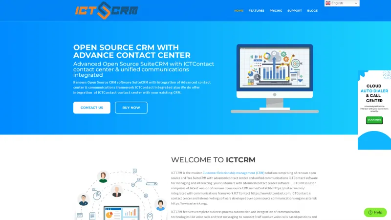 Homepage of ICTCRM