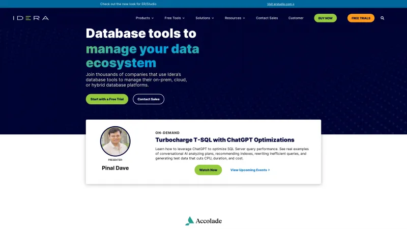 Homepage of ER/Studio Data Architect