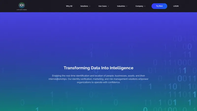 Homepage of IDI Data