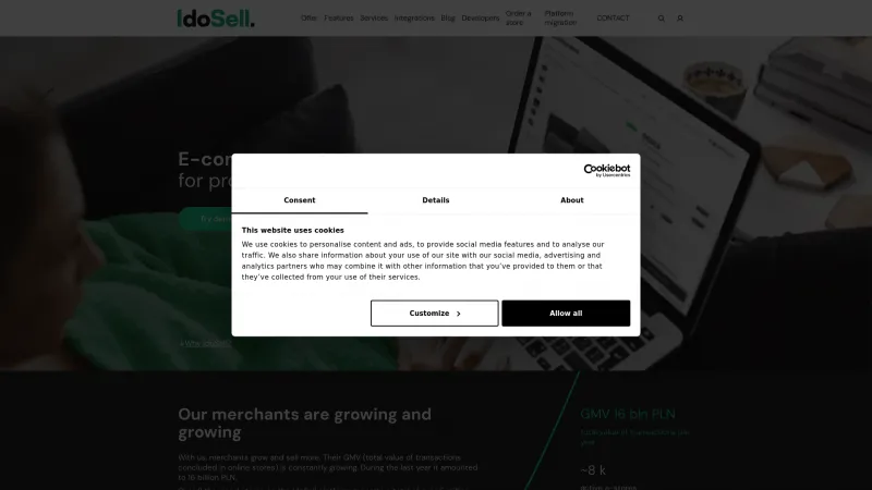 Homepage of IdoSell