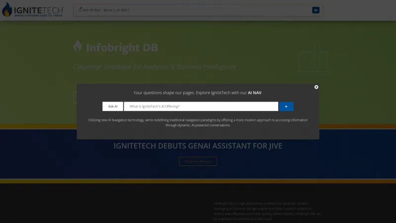 Homepage of Infobright DB