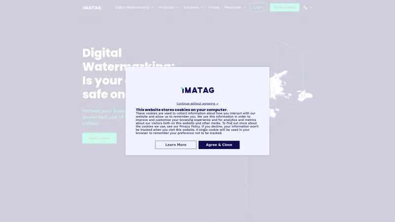 Homepage of Imatag