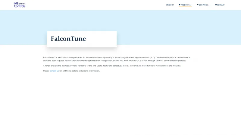 Homepage of FalconTune