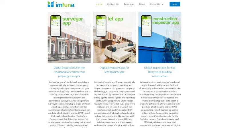 Homepage of Imfuna Let